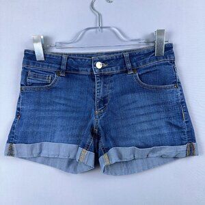 New York & Company Boyfriend Shorts Womens Size 0 Rolled Cuff Hem Blue